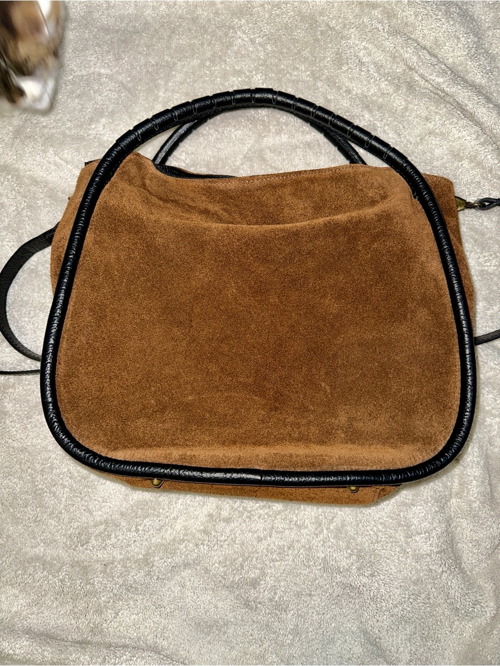 Cheval Firenze italy suede satchel tube handles boho crossbody bag